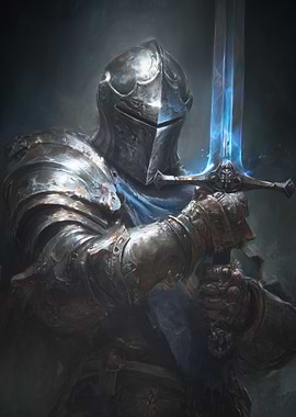 Knight with Glowing Sword