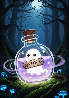 Cute Ghost in Spirit Essence Bottle