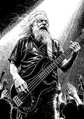 Black and White Bassist Performance