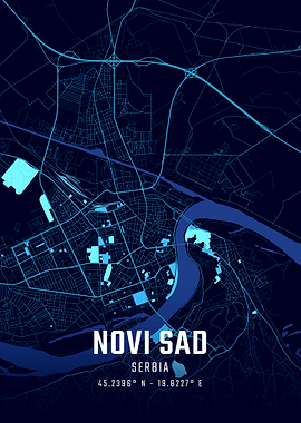 Novi Sad Midnight City Map