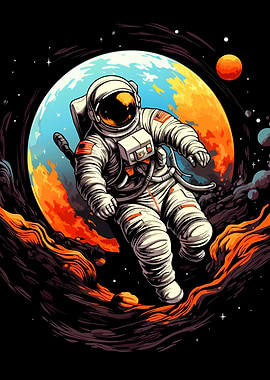 Astronaut in Space Digital Art
