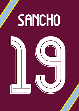Jadon Sancho 19 Aston Villa Football Jersey Graphic