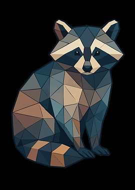 Geometric Raccoon Illustration