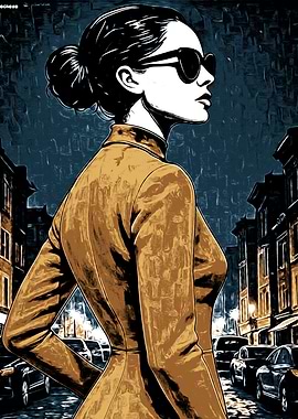 Elegant Woman in Cityscape