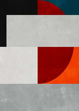 Abstract Geometric Color Block Art