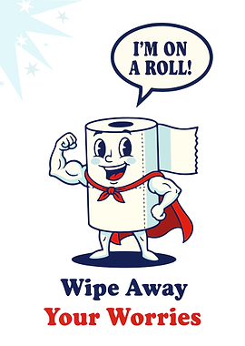 Superhero Toilet Paper Cartoon