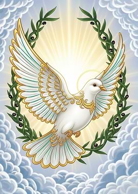 Dove of Peace with Olive Branch