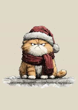 Grumpy Christmas Cat