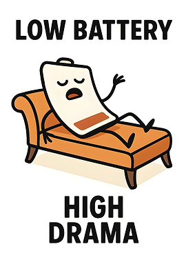 Low Battery High Drama Cartoon