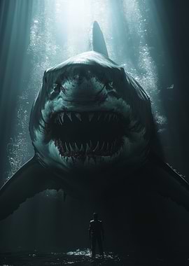 Underwater Encounter with a Megalodon