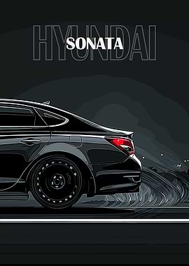 Hyundai Sonata Car Illustration