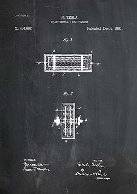 Nikola Tesla Electrical Condenser Patent