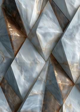 Abstract Marble and Gold Geometric Pattern