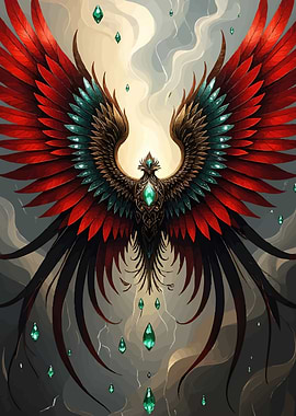 Majestic Phoenix Emerald Accents