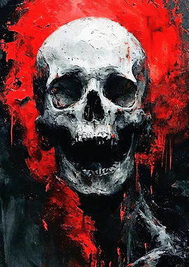 Skull with Red Splatter