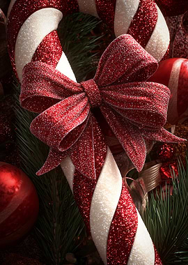 Sparkling Christmas Candy Cane Decoration
