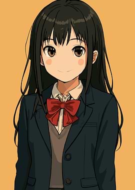 Anime Schoolgirl Portrait
