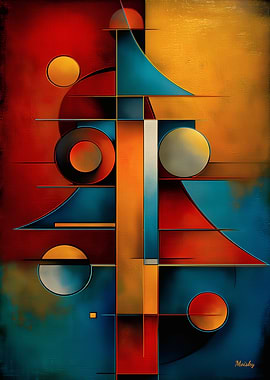 Bauhaus Christmas Tree – Chromatic Geometry Christmas Abstraction
