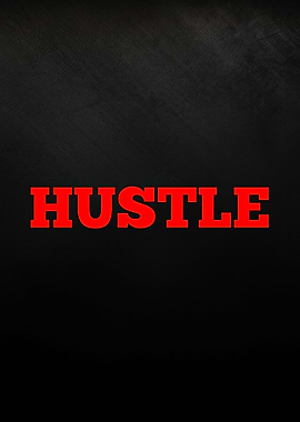 Hustle Red Text on Black