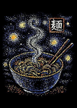 Starry Night Ramen Bowl Art