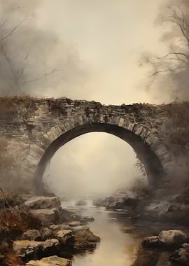 Stone Bridge Over River