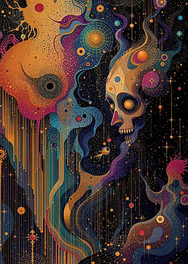 Abstract Skull and Cosmic Entities