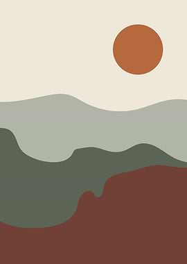 Abstract Landscape with Sun