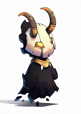 Cartoon Character with Skull Mask