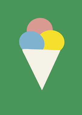 Colorful Ice Cream Cone Illustration