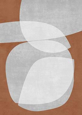 Overlapping Organic Shapes 02 Brick Red