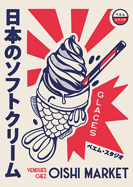 Japanese Ice Cream Taiyaki Poster