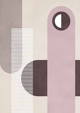 Abstract Geometric Shapes in Pastel Colors