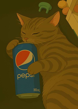 Cat Nap with Pepsi