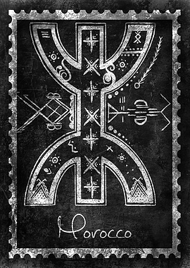 Morocco Stamp with Amazigh Symbol