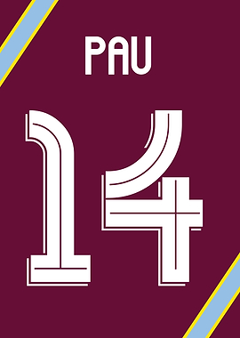 Pau Torres Number 14 Aston Villa Football Jersey