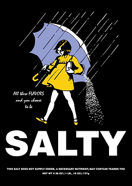 Salty Illustration with Girl and Umbrella
