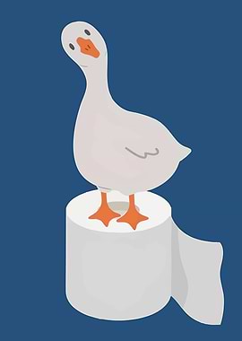 Goose on Toilet Paper Roll