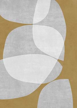 Overlapping Organic Shapes 01 Ochre Yellow