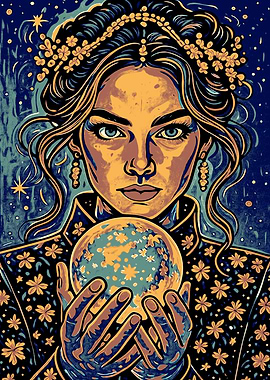Mystic Woman with Crystal Ball