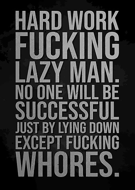 Hard Work Motivational Text Art