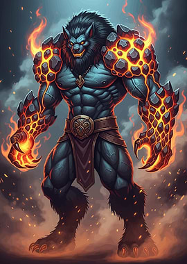 Fiery Werewolf Warrior