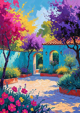 Bold Patio Courtyard Bloom