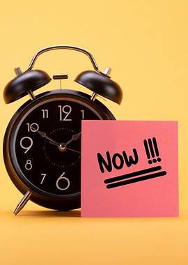 Alarm Clock with 'Now' Note