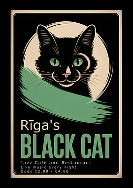 Riga's Black Cat Jazz Club Poster
