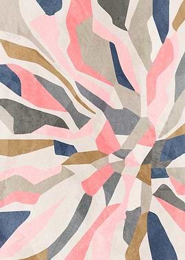 Abstract Pink and Blue Geometric Pattern