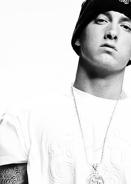 Eminem Portrait in Black and White