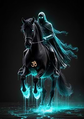 Ethereal Rider on Black Horse