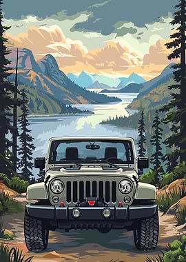 Jeep Adventure in Mountain Landscape