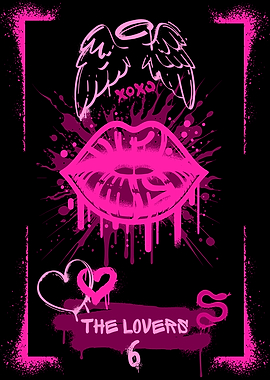 The Lovers Tarot Card Graffiti Art