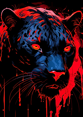 Black Panther with Red Accents